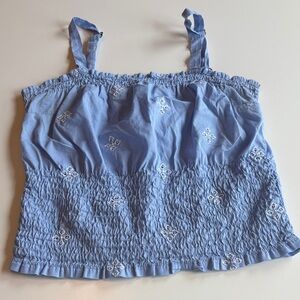 Chelsea28 Light Blue Smocked Camisole
